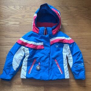 Obermeyer Kids Blue and Pink Puffer Jacket Girls Size 5
